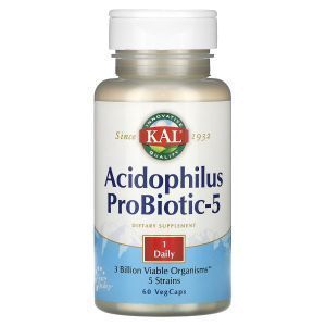 Ацидофильный пробиотик-5, Acidophilus ProBiotic-5, KAL, 60 растительных капсул