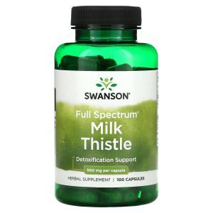 Расторопша, Milk Thistle, Swanson, 500 мг, 100 капсул