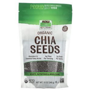 Cемена Чиа, Chia Seeds, NOW Foods, Real Food, органик, 340 гр
