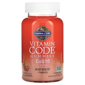 Коэнзим Q10, Vitamin Code Gummies, CoQ10, Garden of Life, вкус клубники, 150 мг, 60 жевательных конфет

