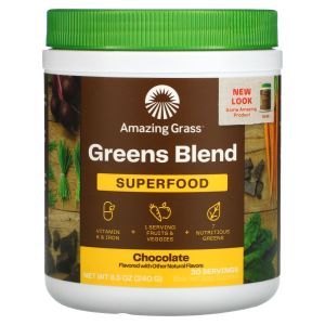 Суперфуд, шоколадный напиток, Green Superfood, Amazing Grass, 240 г.