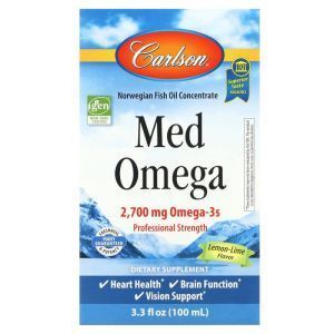 Рыбий жир, Med Omega, Carlson, лимон и лайм, 2700 мг, 100 мл