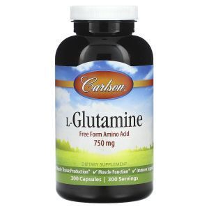  L- глютамин, L-Glutamine, Carlson, 750 мг, 300 капсул