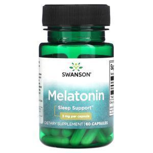 Мелатонин, Melatonin, Swanson, 3 мг, 60 капсул