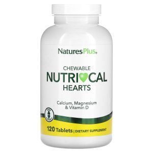 Кальций, магний и витамин D, Nutri-Cal Hearts, Nature's Plus, 120 жевательных таблеток