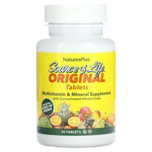 Мультивитамины и минералы, Multi-Vitamin & Mineral, Nature's Plus, Source of Life, 30 таблеток