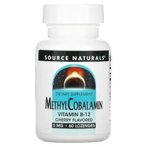 Витамин В12 (метилкобаламин), вишня, Source Naturals, 60 таб.
