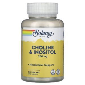 Холин и инозитол, Choline & Inositol, Solaray, 250 мг, 100 вегетарианских капсул
