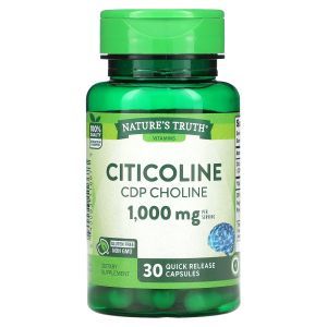 Цитиколин, Citicoline CDP Choline, Nature's Truth, 1000 мг, 30 капсул быстрого высвобождения
