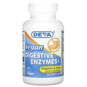 Пищеварительные ферменты, Vegan Digestive Enzymes+, Deva, 90 веганских капсул