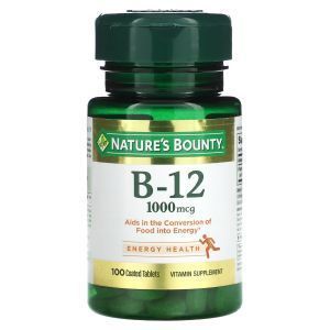 Витамин В-12, Vitamin B-12, Nature's Bounty, 1000 мкг, 100 таблеток покрытых оболочкой