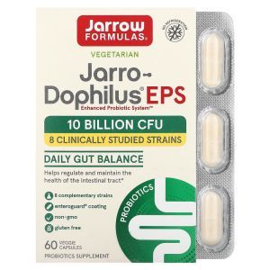 Пробиотики, Jarro-Dophilus EPS, Jarrow Formulas, 10 млрд, 60 растительных капсул
