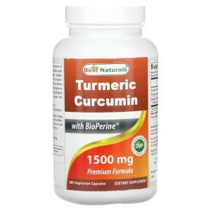 Куркума с биоперином, Turmeric Curcumin, Best Naturals, 750 мг, 180 вегетарианских капсул
