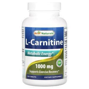 L-карнитин, L-Carnitine, Best Naturals, 1000 мг, 120 таблеток
