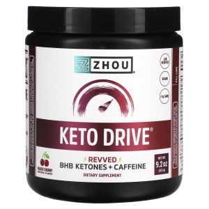 Увеличение уровня кетонов, Keto Drive, Zhou Nutrition, вкус черной вишни, 263 г