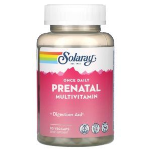 Мультивитамины для беременных, Prenatal, Solaray, 1 раз в день, 90 вегетарианских капсул
