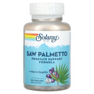 Со пальметто, Saw Palmetto, Solaray, формула поддержки простаты, 120 вегетарианских капсул 