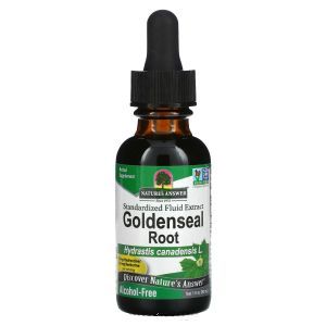 Желтокорень (гидрастис), Goldenseal Root, Nature's Answer, сстандартизированный жидкий экстракт, без спирта, 30 мл