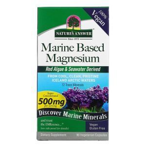 Магний, Marine Based Magnesium, Nature's Answer, морского происхождения, 250 мг, 90 вегетарианских капсул
