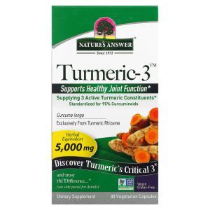 Куркума-3, Turmeric-3, Nature's Answer, 5000 мг, 90 кап.
