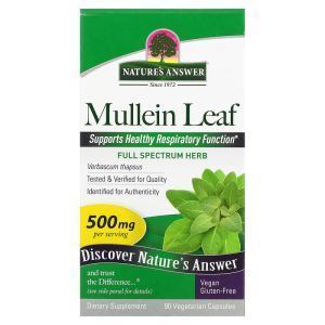 Коровяк, Mullein Leaf, Nature's Answer, 500 мг, 90 кап.