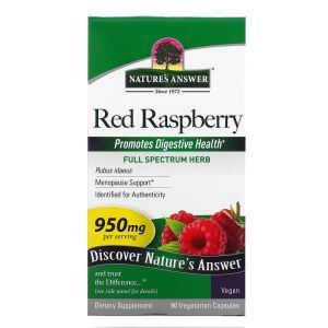 Малина лесная, Red Raspberry, Nature's Answer, 950 мг, 90 капсул