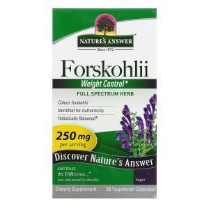 Колеус форсколии, Forskohlii, Nature's Answer, 250 мг, 60 кап