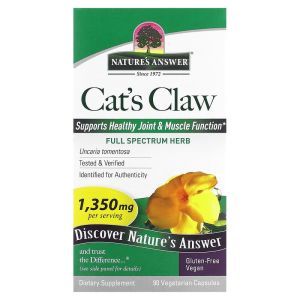 Кошачий коготь, Cat's Claw, Nature's Answer, 450 мг, 90 вегетарианских капсул