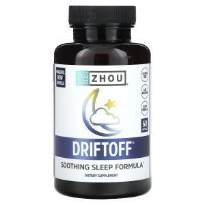 Снотворное, успокаивающая формула, Driftoff, Zhou Nutrition, 60 вегетарианских капсул