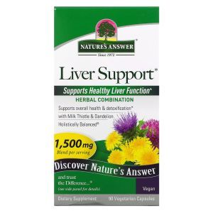 Поддержка печени, Liver Support, Nature's Answer, 500 мг, 90 вегетарианских капсул