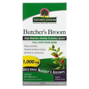 Иглица колючая, Butcher's Broom, Nature's Answer, 500 мг, 90 вегетарианских капсул