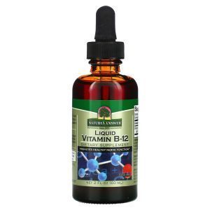 Витамин В12 жидкий, Liquid Vitamin B-12, Nature's Answer, 60 мл