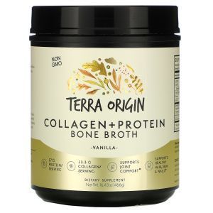 Коллаген + протеин из костного бульона, Collagen + Protein Bone Broth, Terra Origin, ваниль, 466 г

