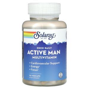 Мультивитамины для активных мужчин, Active Man Multivitamin, Solaray, один раз в день, 90 вегетарианских капсул
