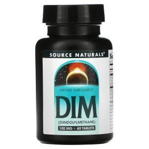 Дииндолилметан, DIM, Source Naturals, 100 мг, 60 таблеток.