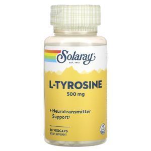 L-тирозин, L-Tyrosine, Solaray, 500 мг, 50 вегетарианских капсул
