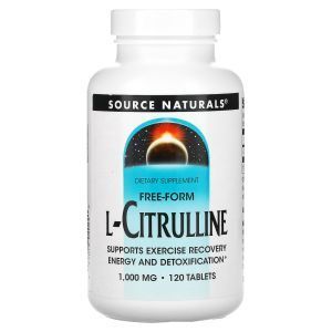Цитруллин, L-Citrulline, Source Naturals, свободная форма, 1000 мг, 120 таблеток