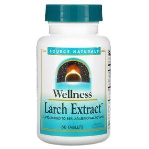 Лиственница, Larch, Source Naturals, Wellness, экстракт, 60 таб.