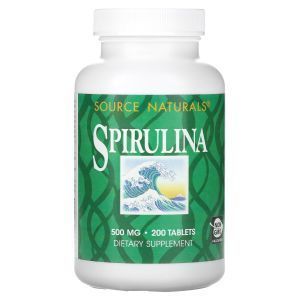 Спирулина, Spirulina, Source Naturals, 500 мг, 200 таблеток
