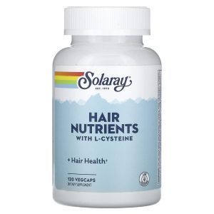 Здоровье волос, Hair Nutrients, Solaray, с L-цистеином, 120 вегетарианских капсул
