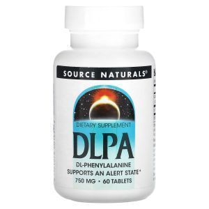  DL-Фенилаланин, DLPA, Source Naturals, 750 мг, 60 таблеток.