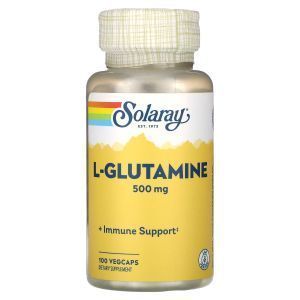 L-глютамин, L-Glutamine, Solaray, 500 мг, 100 вегетарианских капсул
