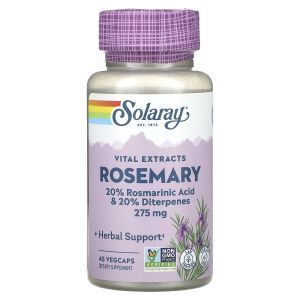 Розмарин, Rosemary, Vital Extracts, Solaray, 275 мг, 45 вегетарианских капсул 
