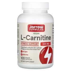  Л карнитин тартрат, L-Carnitine 500, Jarrow Formulas, 100 капсул