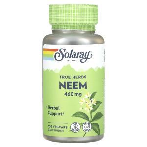 Ним, Neem, True Herbs, Solaray, 460 мг, 100 вегетарианских капсул 
