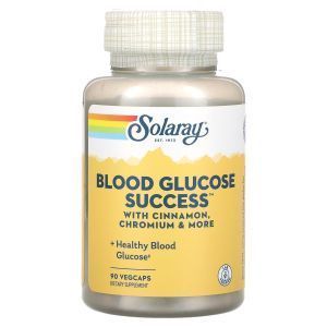Поддержка уровня глюкозы в крови, Blood Glucose Success, Solaray, 90 вегетарианских капсул 
