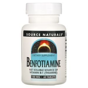 Бенфотиамин, Source Naturals, 150 мг, 60 таб