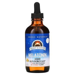 Source Naturals, Melatonin Liquid Sublingual, Natural Orange Flavor, 4 fl oz (118.28 ml)