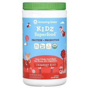 Суперфуд для детей, Kidz Superfood, Amazing Grass, с протеином и пробиотиками, 255 г

