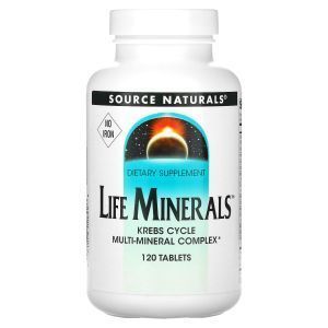 Мультиминералы, Life Minerals, Source Naturals, без железа, 120 таблеток